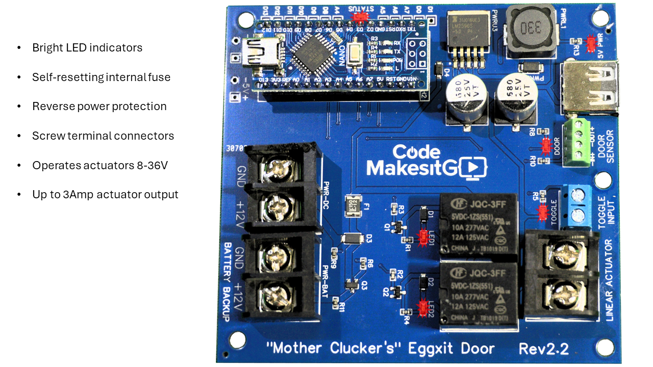 Automated  Chicken Coop Door (Board Only)